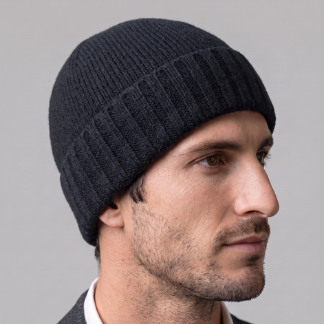 Cashmere Ribbed Beanie