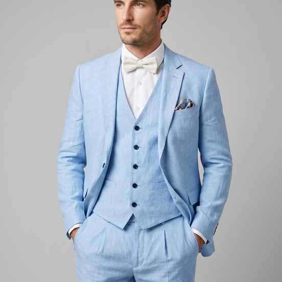 Men's 3-Piece Suit for Weddings and Summer Events