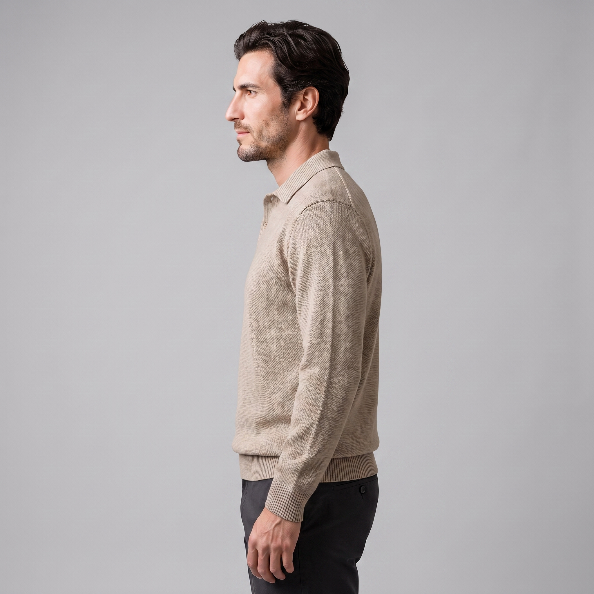 Men's Autumn Long Sleeved Polo Sweater