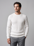 Men's Basketweave Knit Crew Sweater