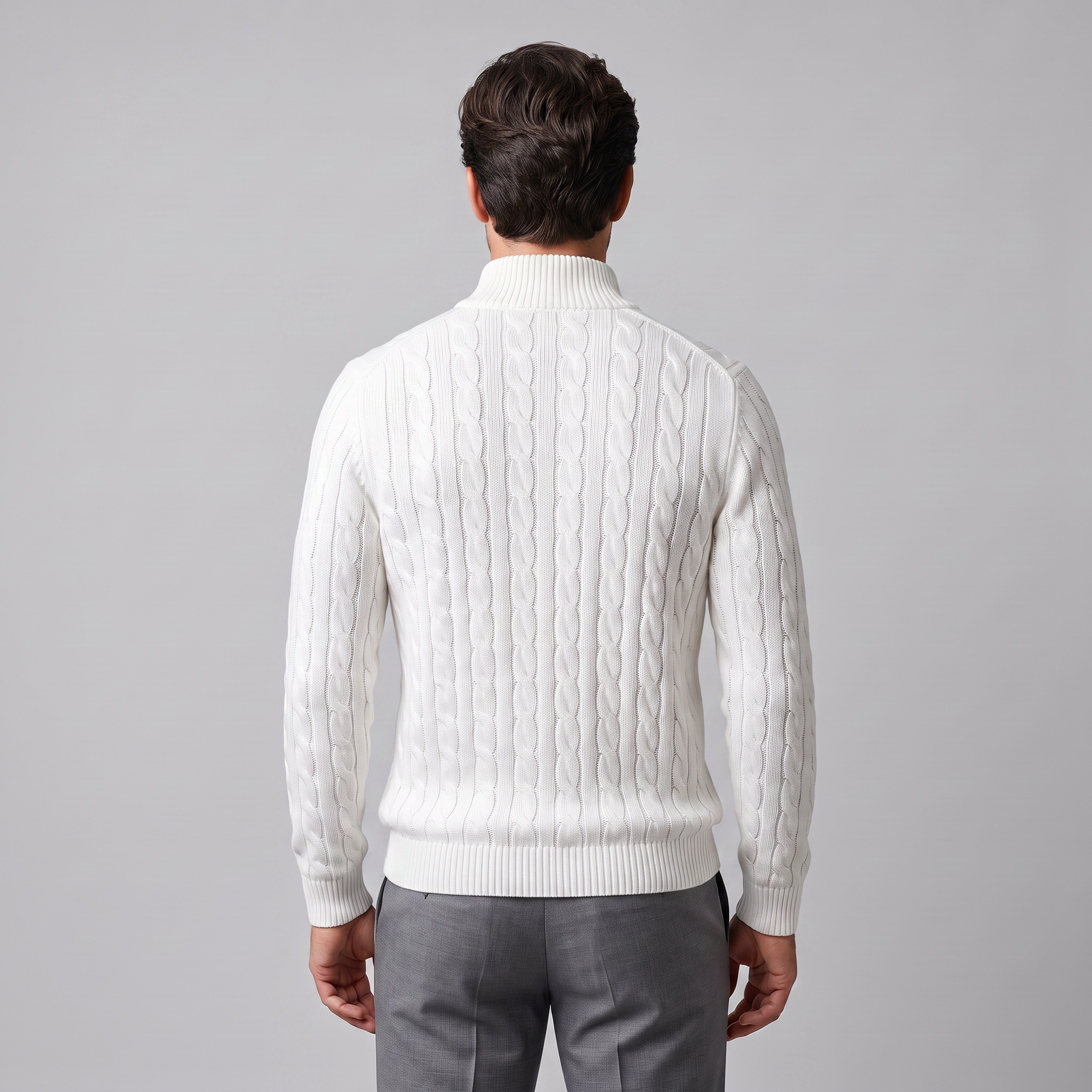 Men's Cable Knit Half-Zip Sweater