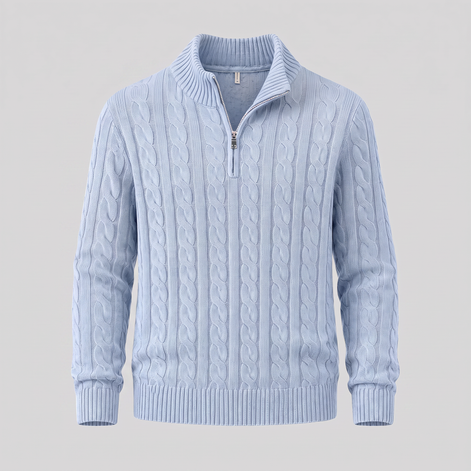Men's Cable Knit Half-Zip Sweater