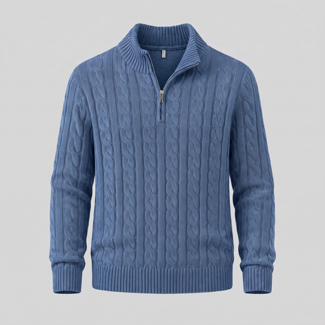 Men's Cable Knit Half-Zip Sweater