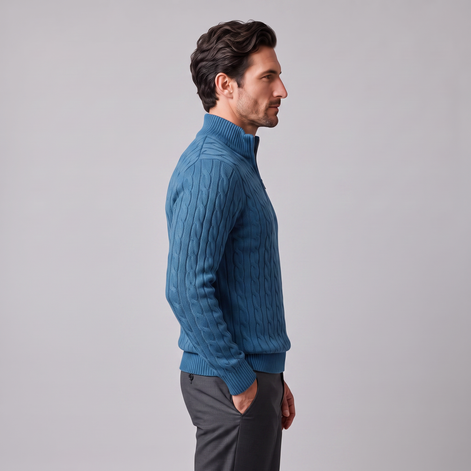 Men's Cable Knit Half-Zip Sweater