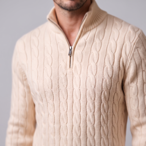 Men's Cable Knit Half-Zip Sweater
