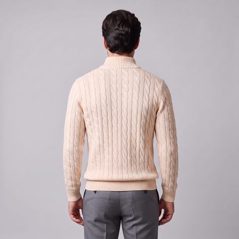 Men's Cable Knit Half-Zip Sweater