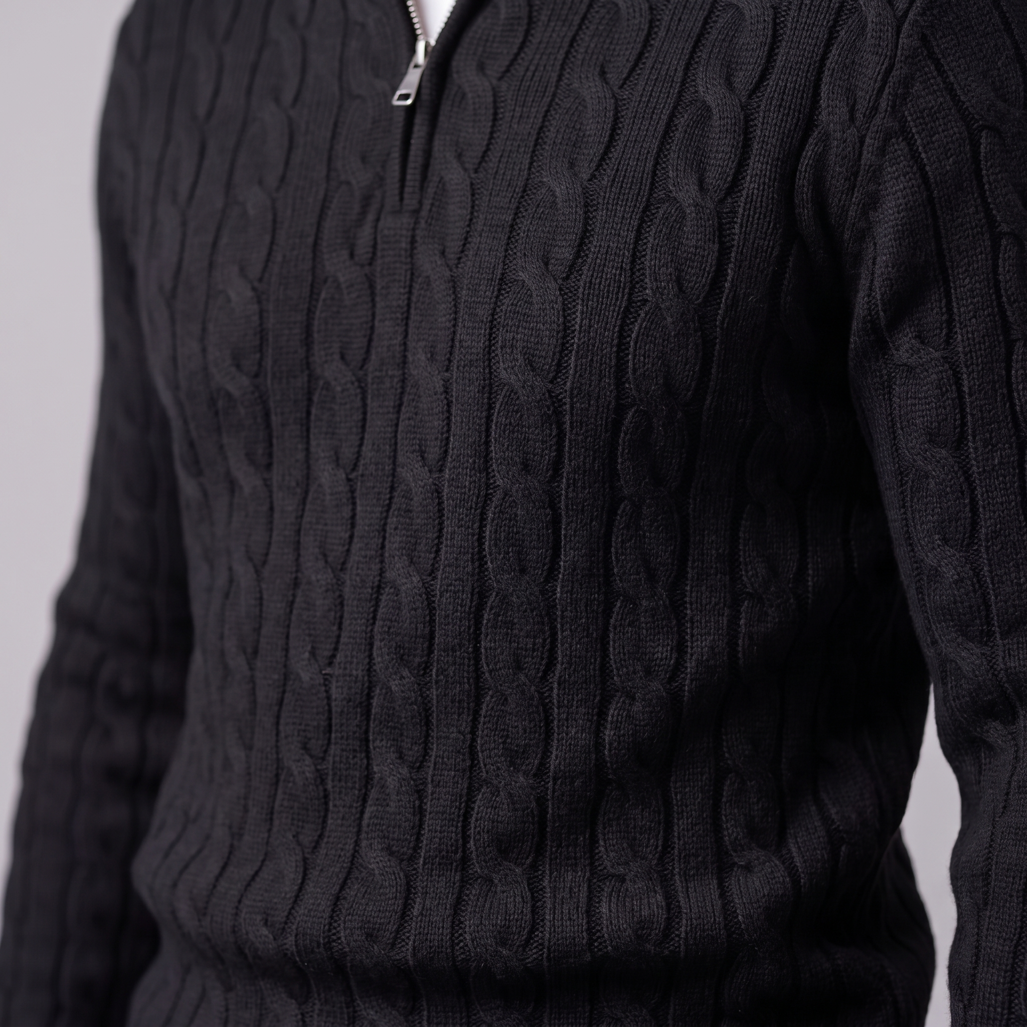 Men's Cable Knit Half-Zip Sweater