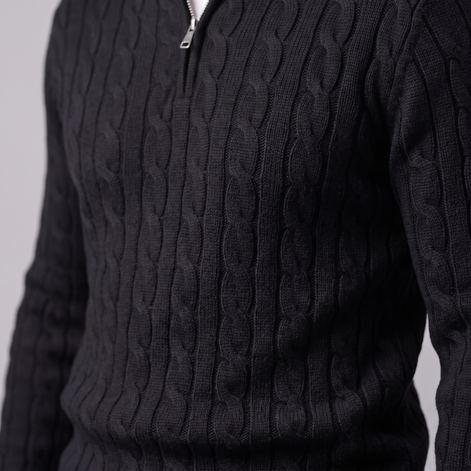 Men's Cable Knit Half-Zip Sweater