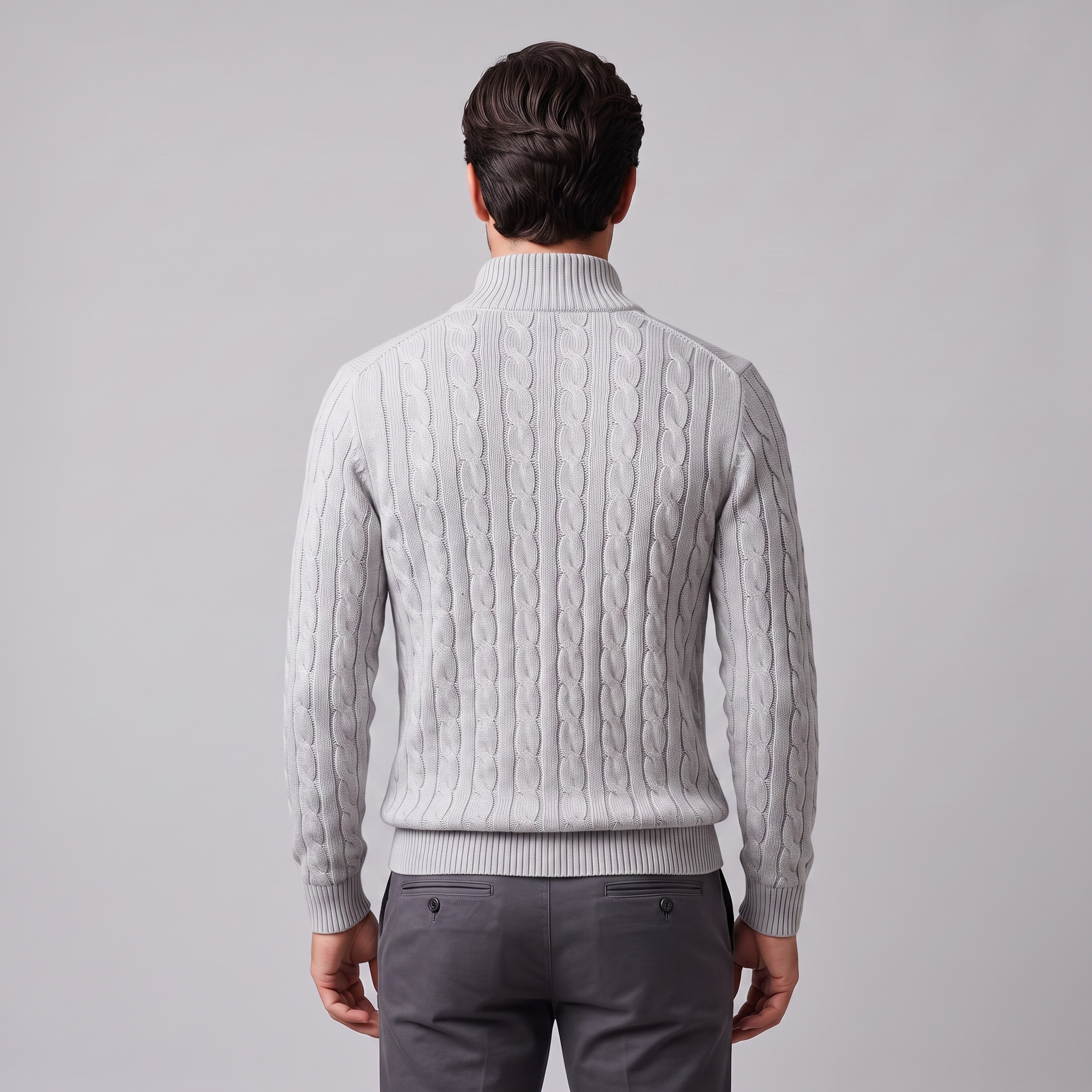 Men's Cable Knit Half-Zip Sweater