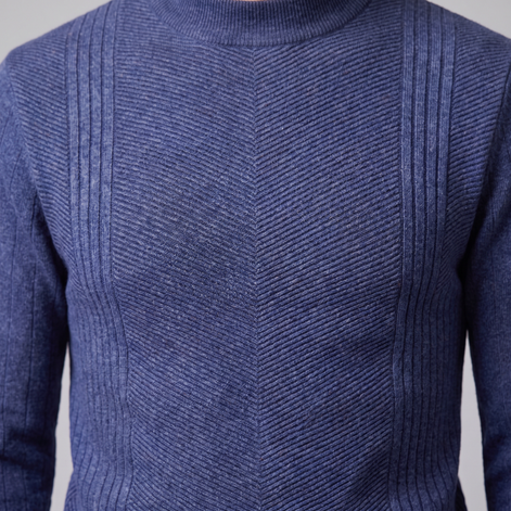 Men's Chevron Ribbed Crew Neck Sweater