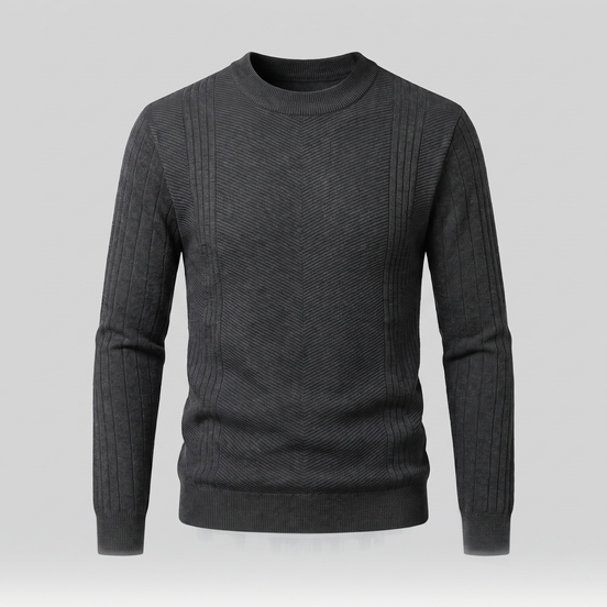 Men's Chevron Ribbed Crew Neck Sweater