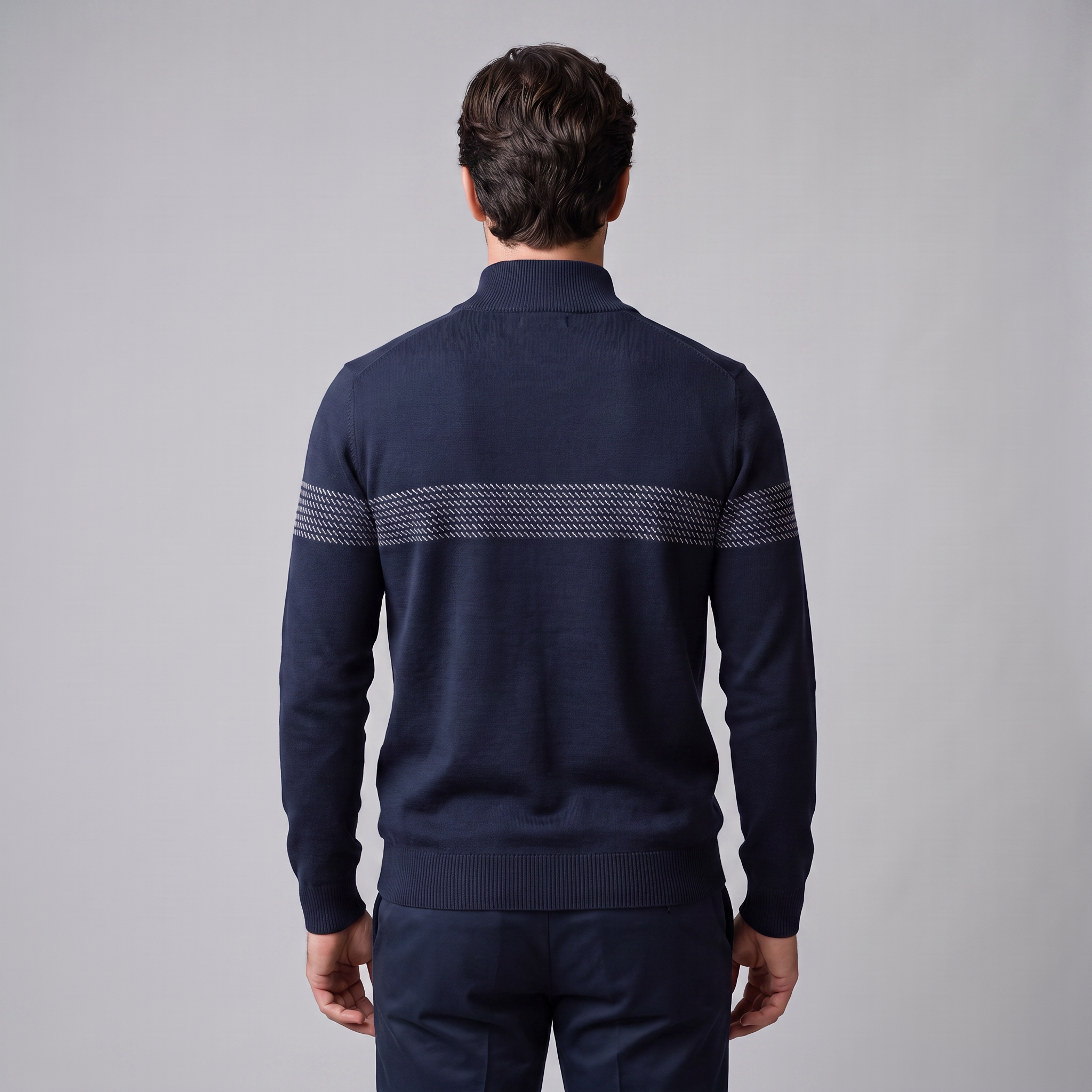 Men's Chevron Stripe Quarter-Zip Sweater