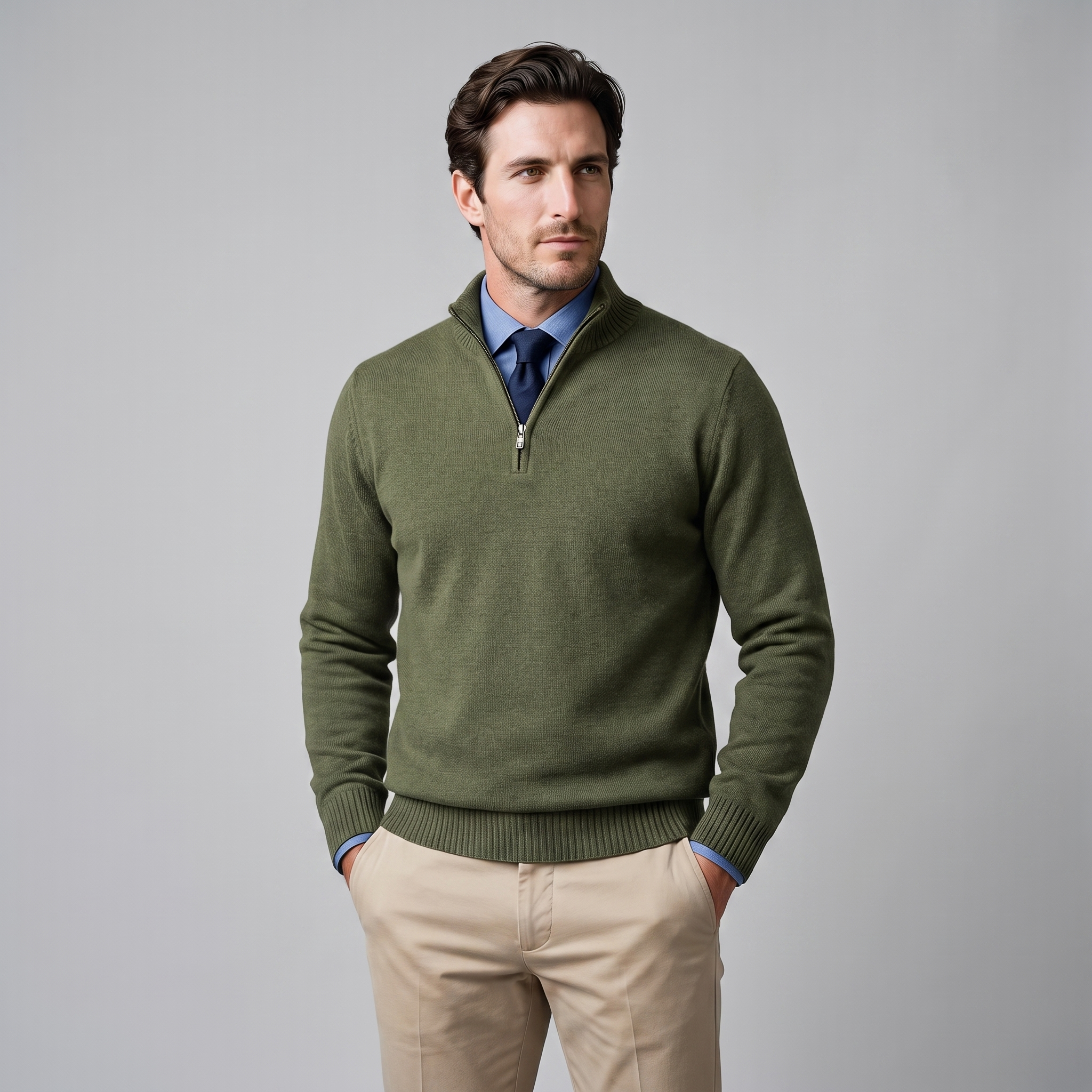 Men's Cotton Half-Zip Sweater