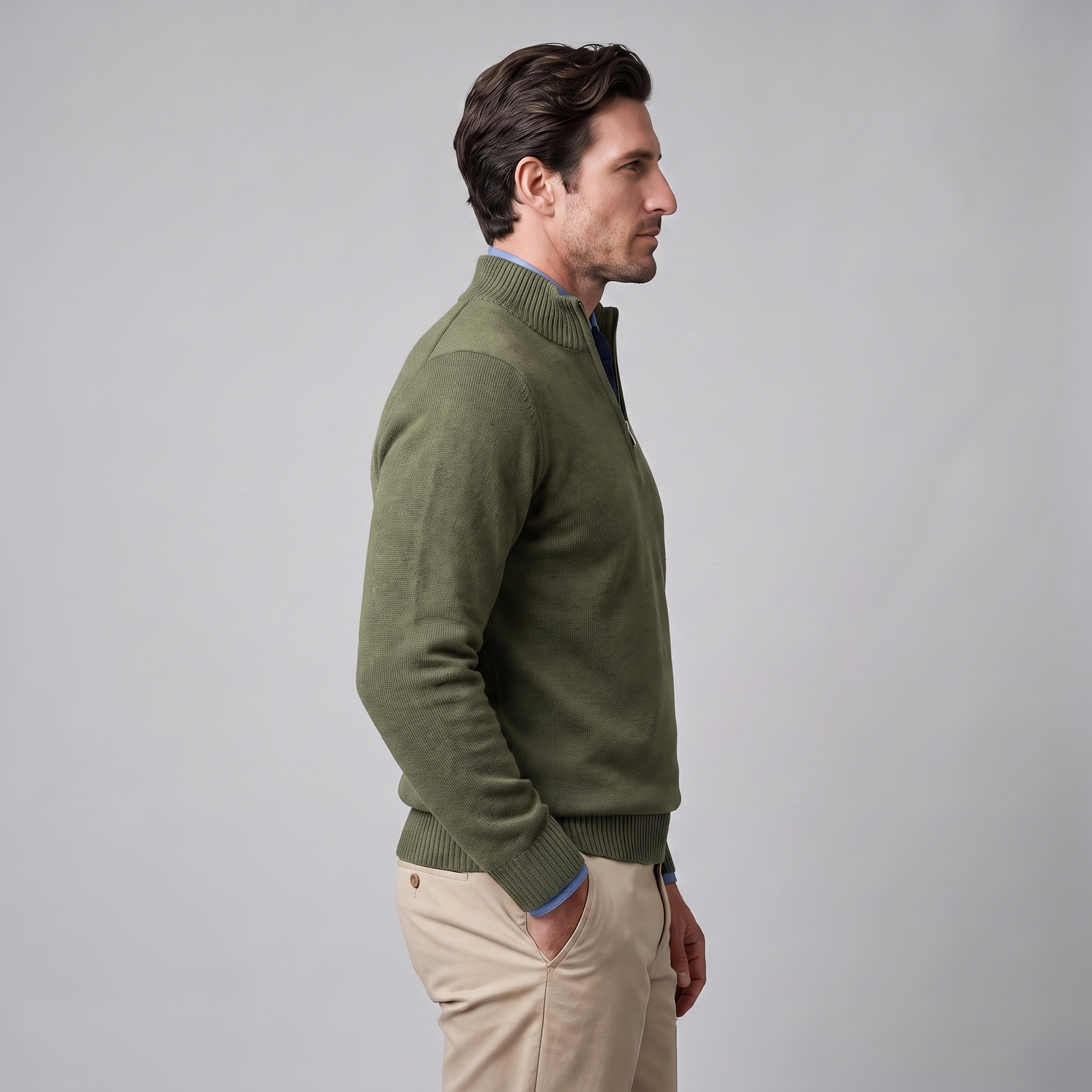 Men's Cotton Half-Zip Sweater