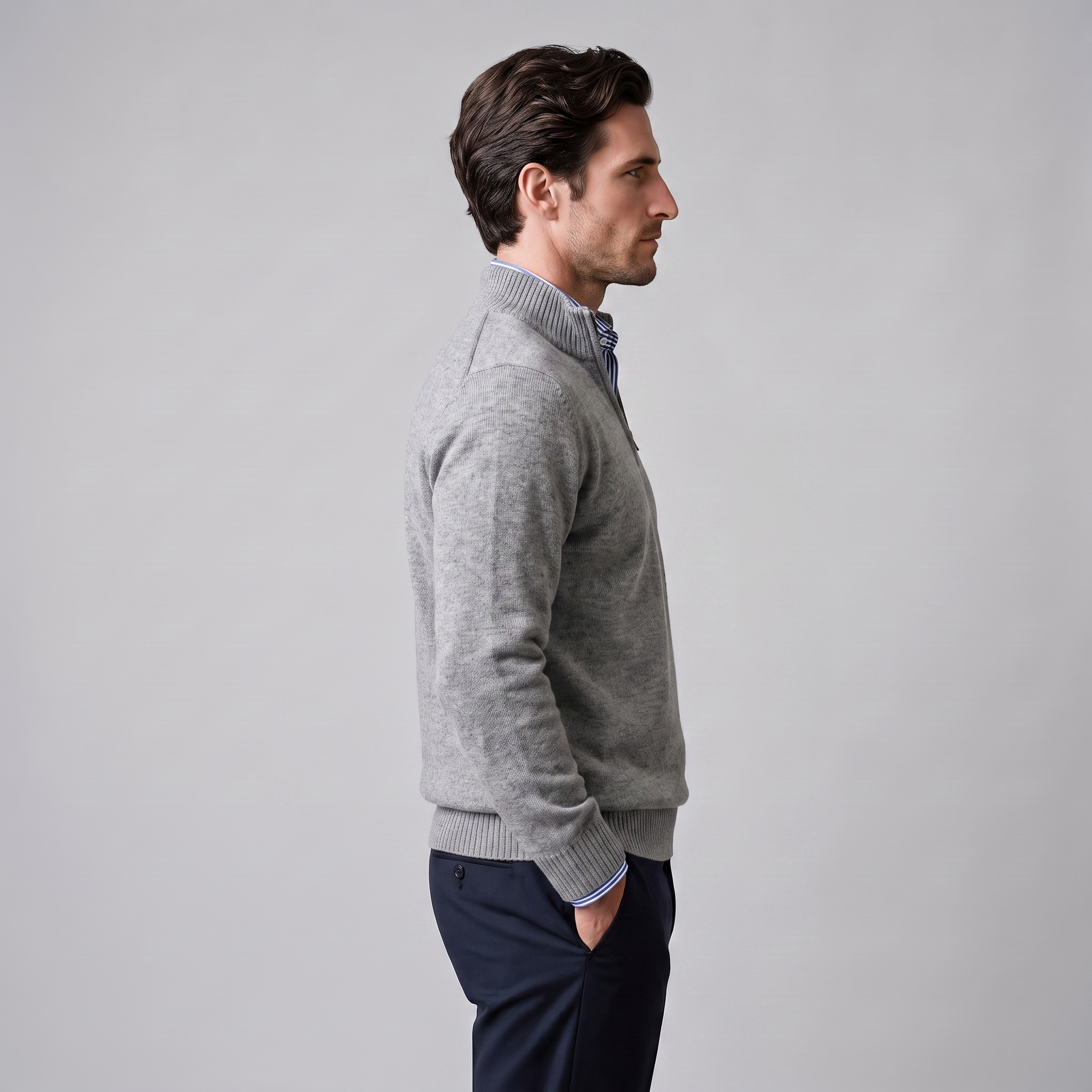 Men's Cotton Half-Zip Sweater