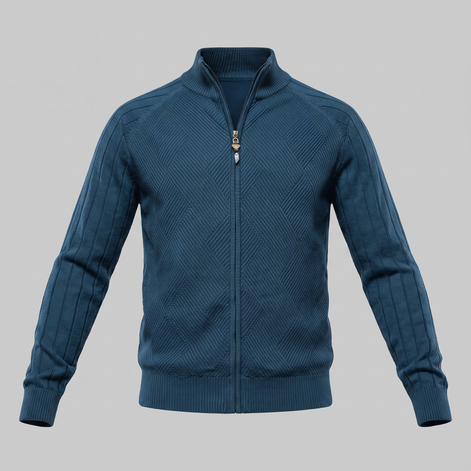 Men's Diamond Knit Full-Zip Cardigan