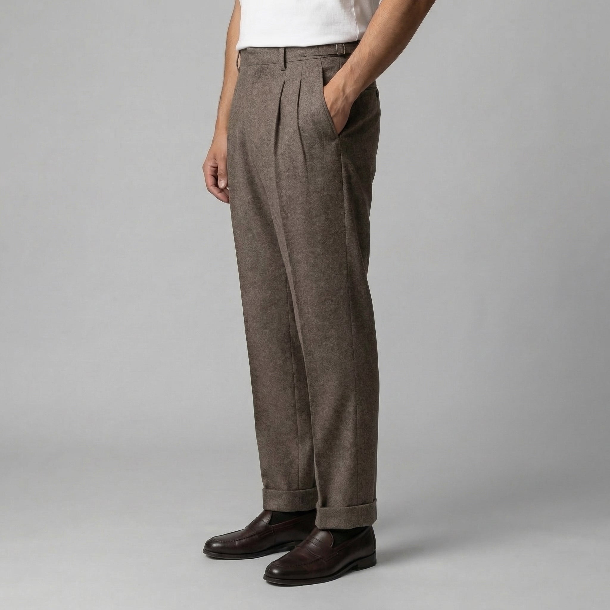 Men's Elegant Straight Fit Pants with Side Adjuster