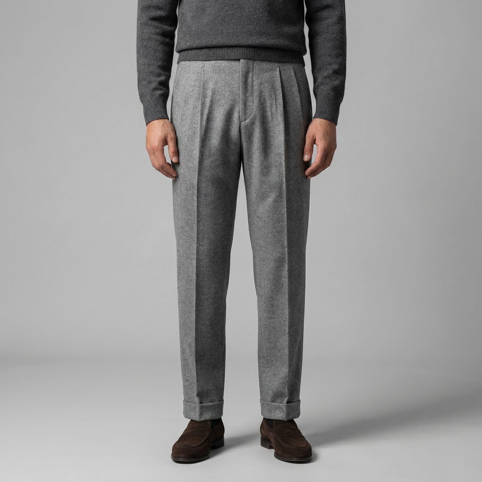 Men's Elegant Straight Fit Pants with Side Adjuster