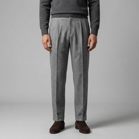 Men's Elegant Straight Fit Pants with Side Adjuster