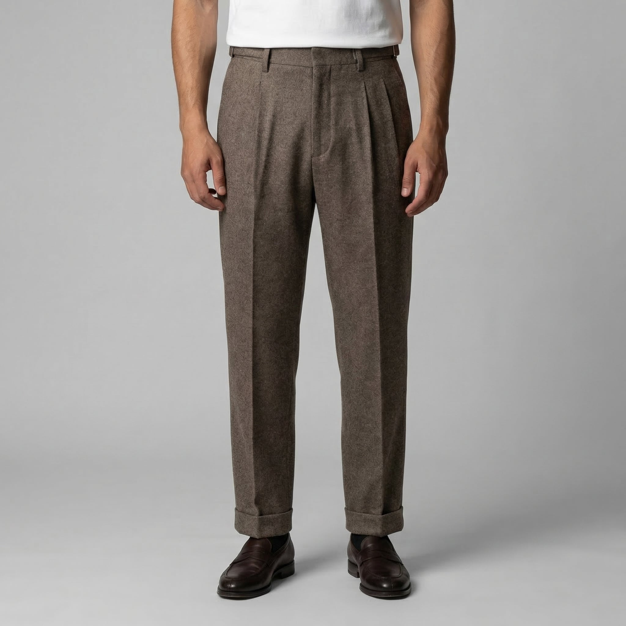 Men's Elegant Straight Fit Pants with Side Adjuster