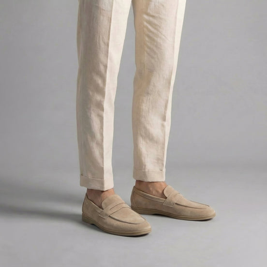 Men's Elegant Suede Penny Loafers