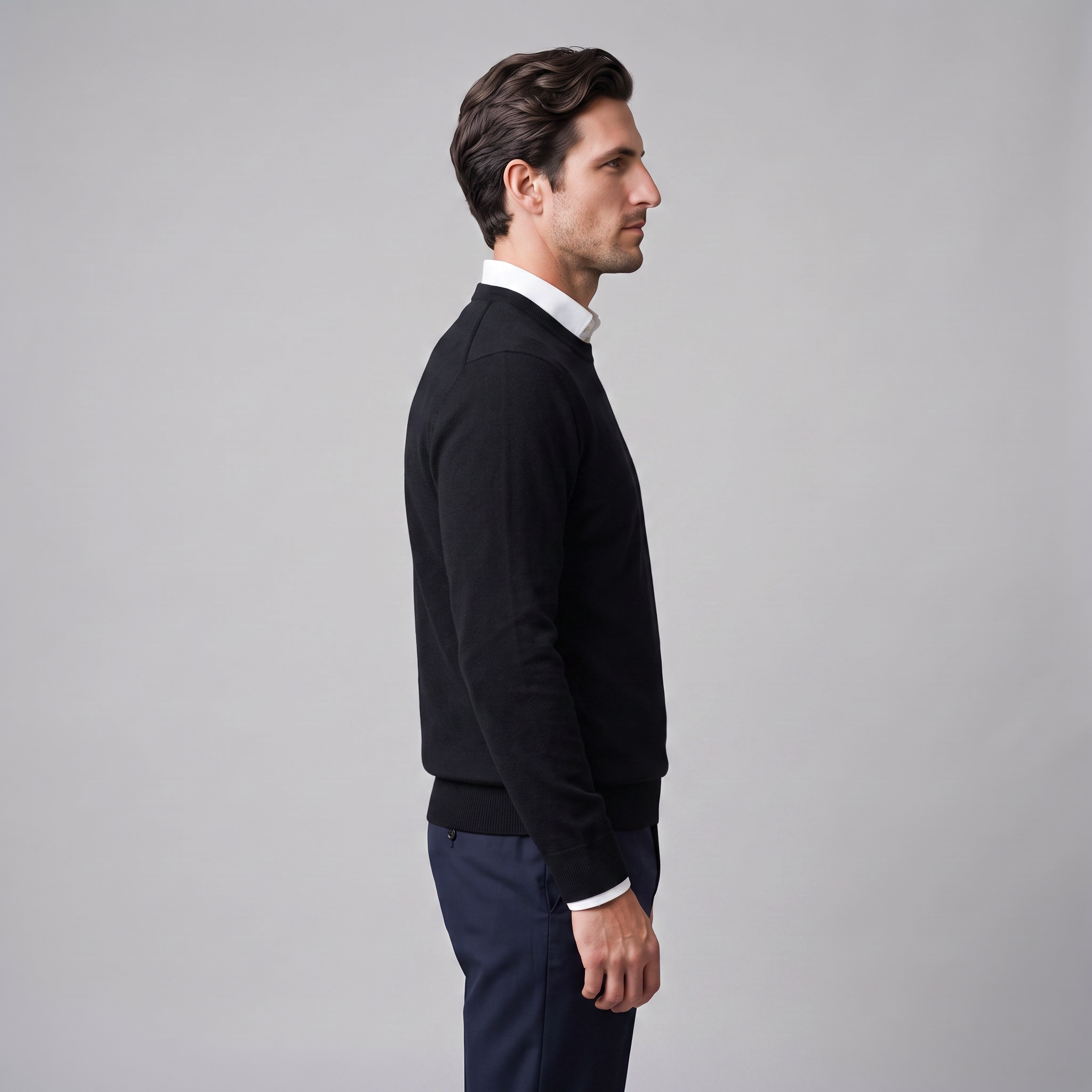 Men's Fine Knit Crew Neck Sweater