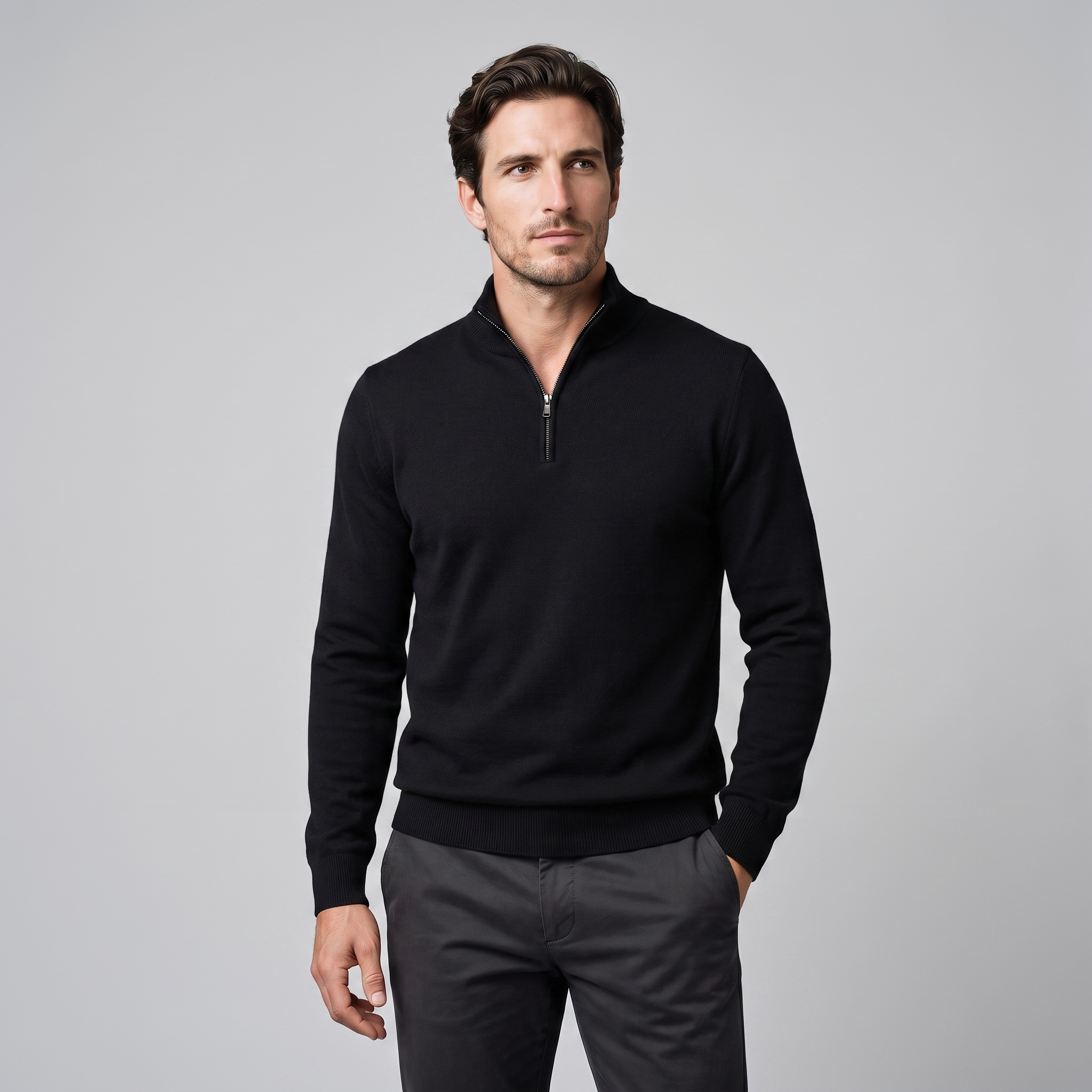 Men's Half-Zip Knit Sweater