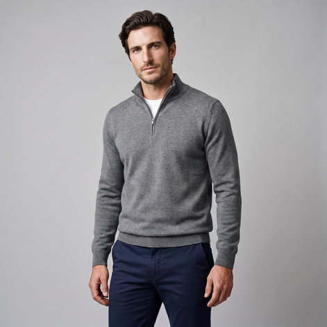 Men's Half-Zip Knit Sweater