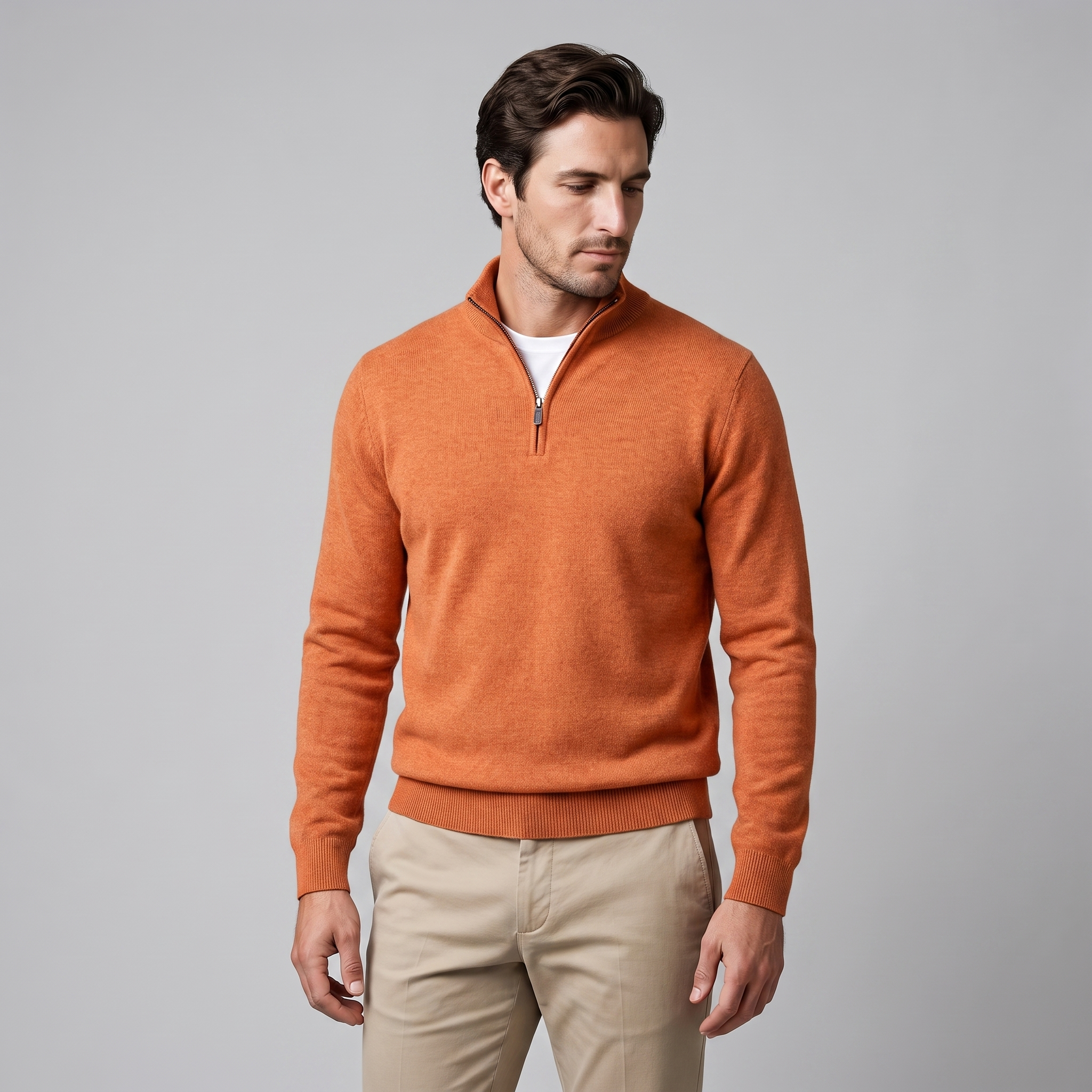 Men's Half-Zip Knit Sweater