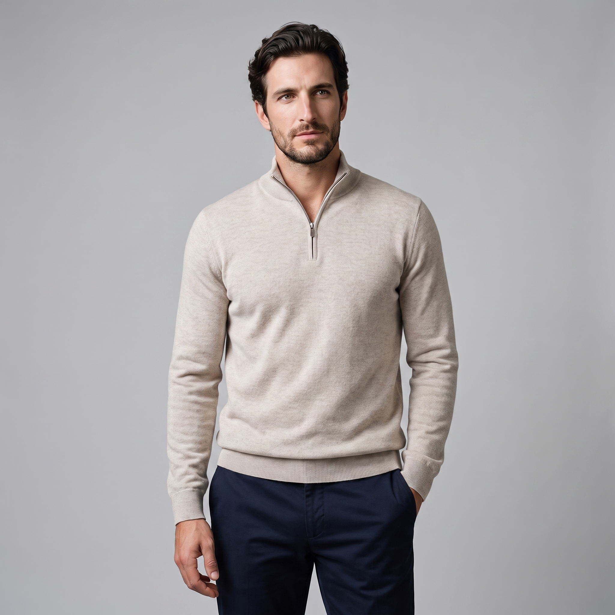 Men's Half-Zip Knit Sweater