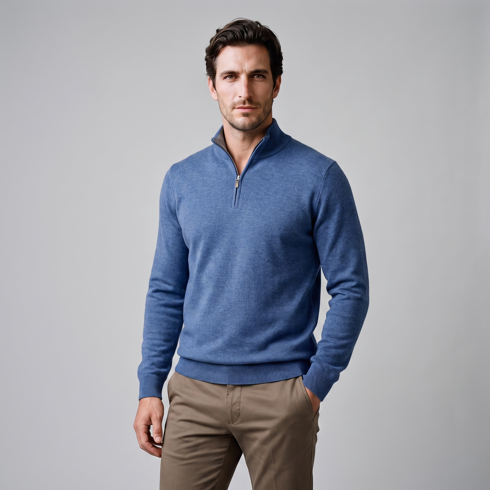 Men's Half-Zip Knit Sweater