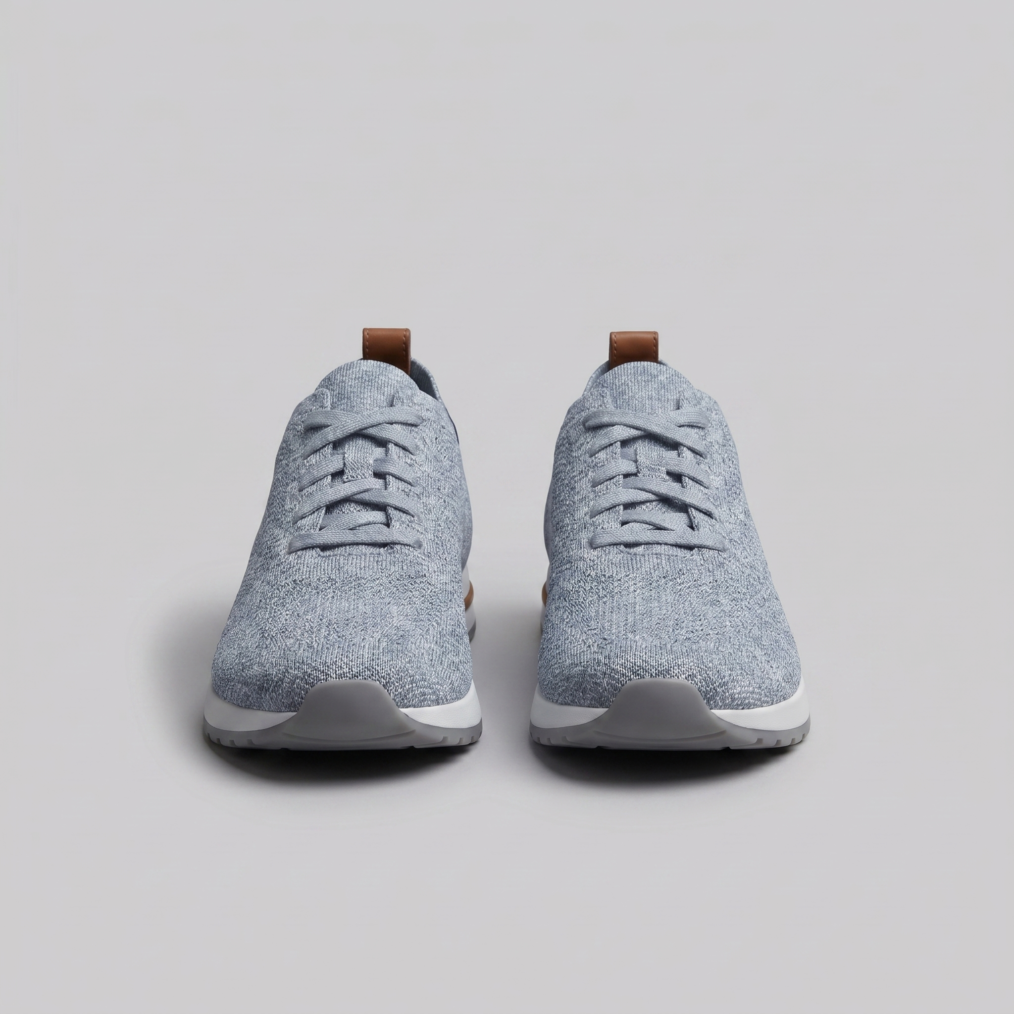 Men's Knit Leather Lace-Up Trainers