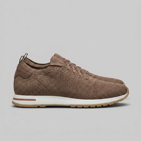 Men's Knit Leather Lace-Up Trainers