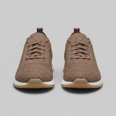 Men's Knit Leather Lace-Up Trainers