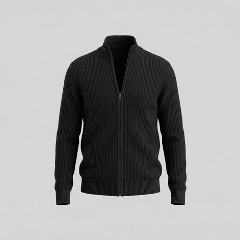 Men's Knitted Zip Up Cardigan