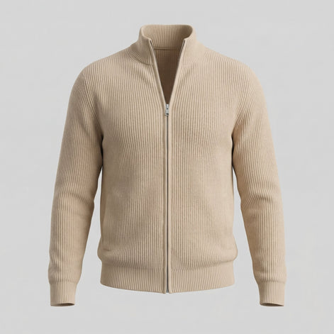 Men's Knitted Zip Up Cardigan