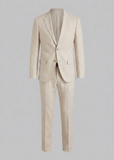 Men's Linen Blend Wedding Suit Set