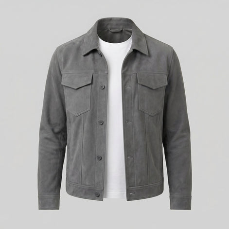 Men's Minimalist Button Closure Jacket