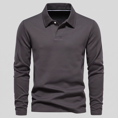 Men's Piqué Long Sleeve Polo Shirt