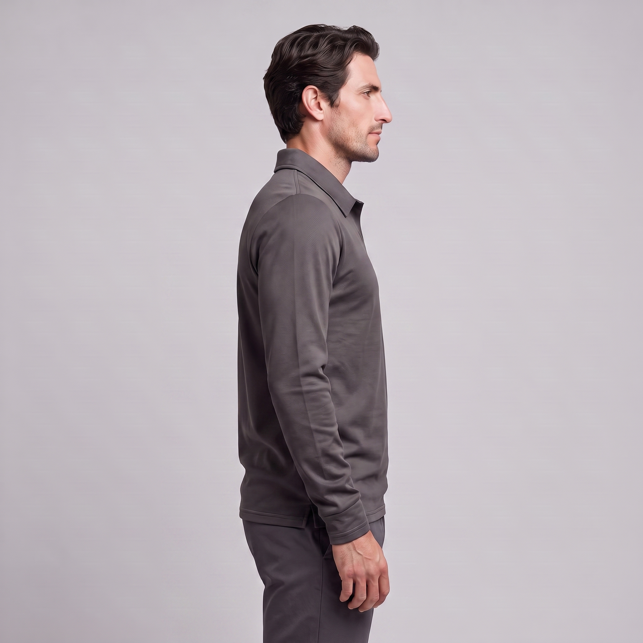 Men's Piqué Long Sleeve Polo Shirt