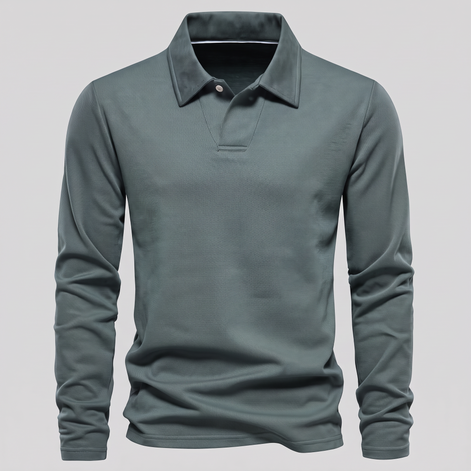 Men's Piqué Long Sleeve Polo Shirt