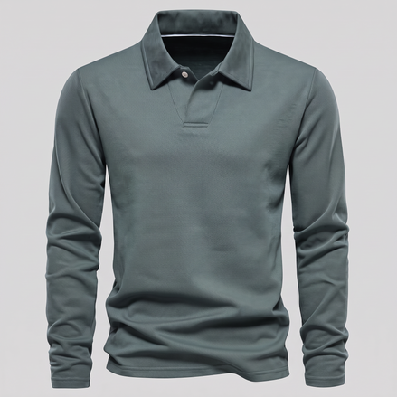 Men's Piqué Long Sleeve Polo Shirt