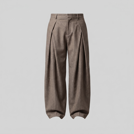 Men's Pleated Wide-Leg Tailored Pants