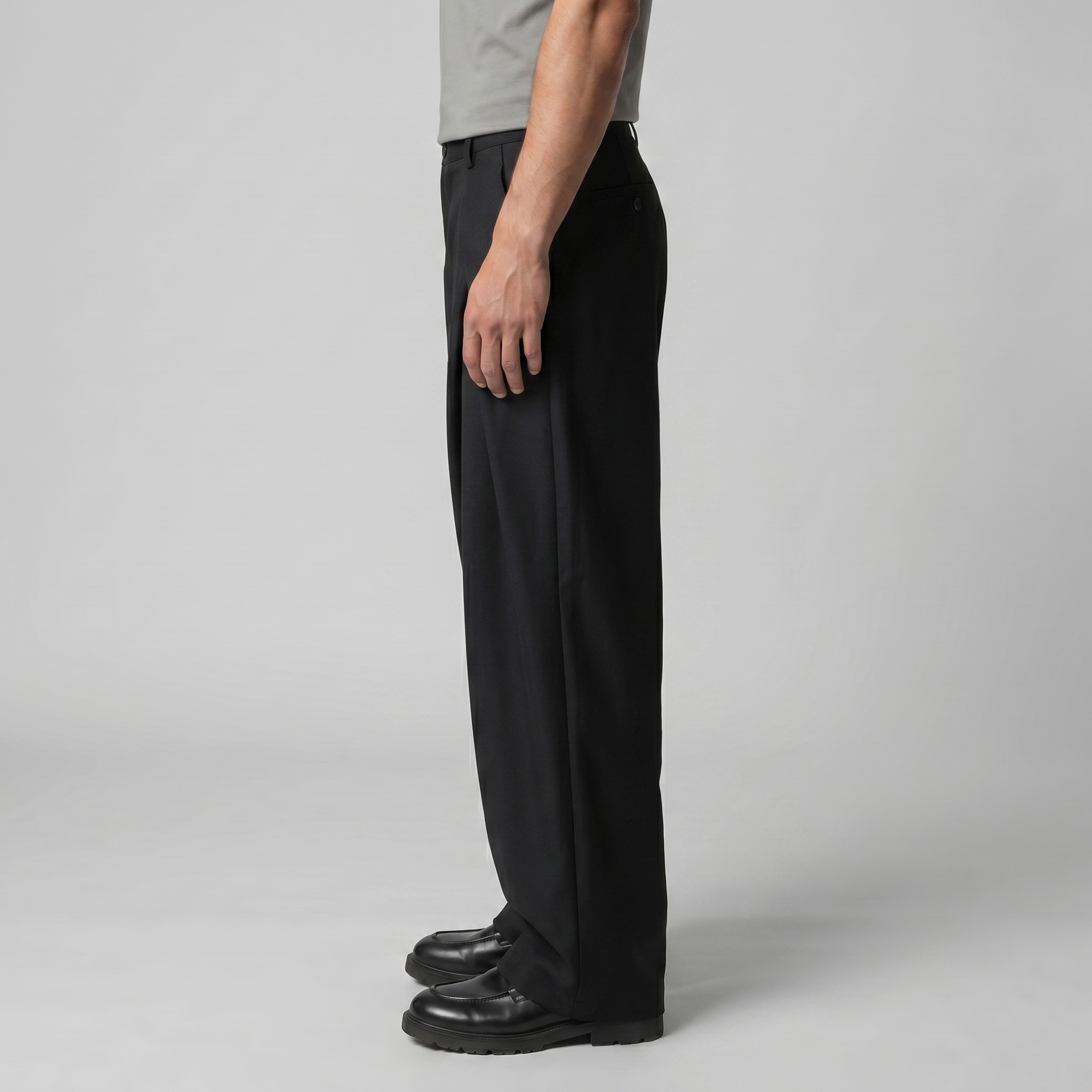 Men's Pleated Wide-Leg Tailored Pants