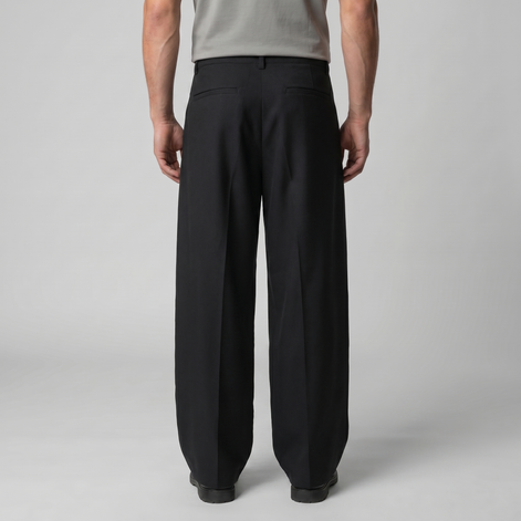 Men's Pleated Wide-Leg Tailored Pants