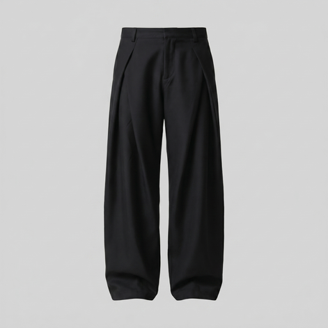 Men's Pleated Wide-Leg Tailored Pants