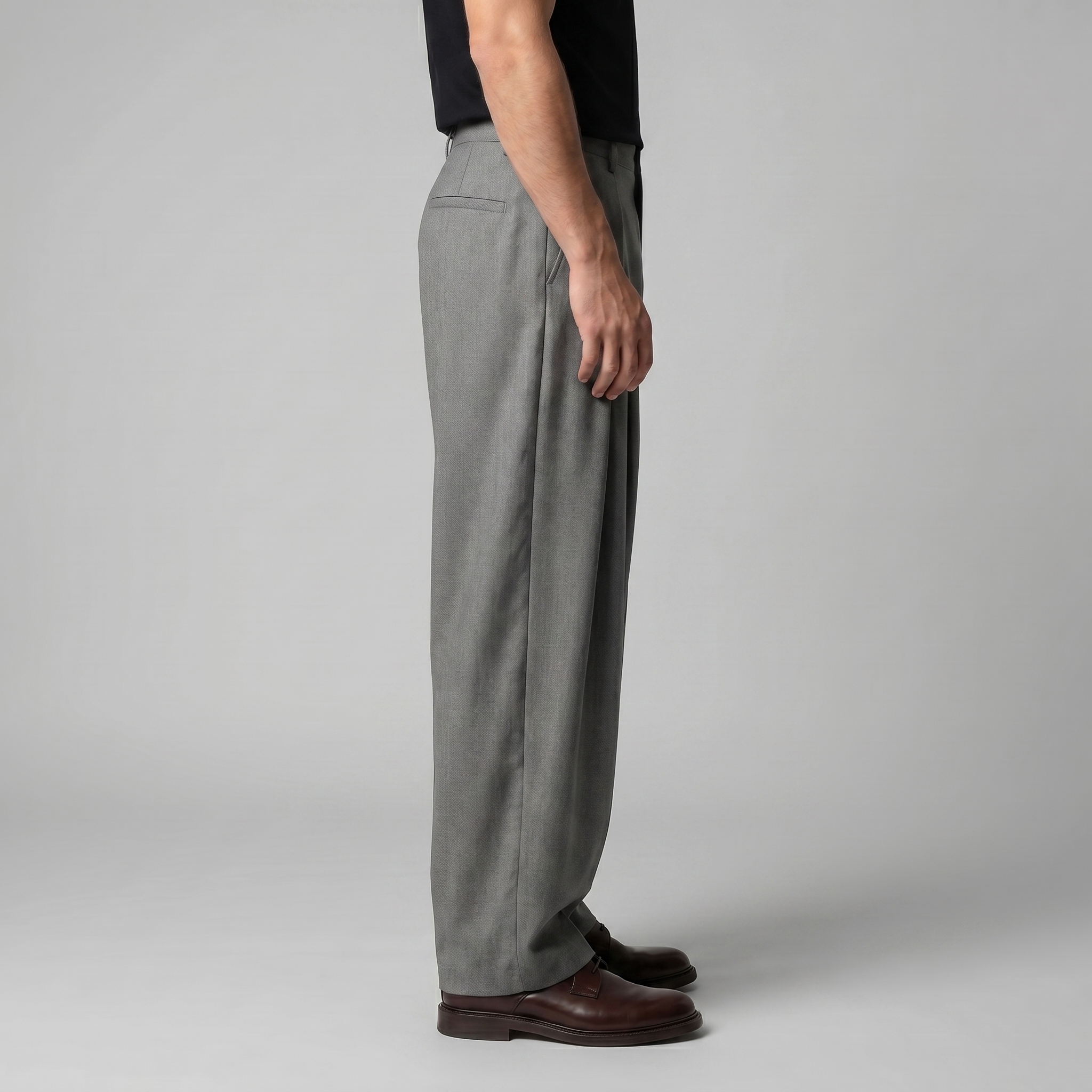 Men's Pleated Wide-Leg Tailored Pants