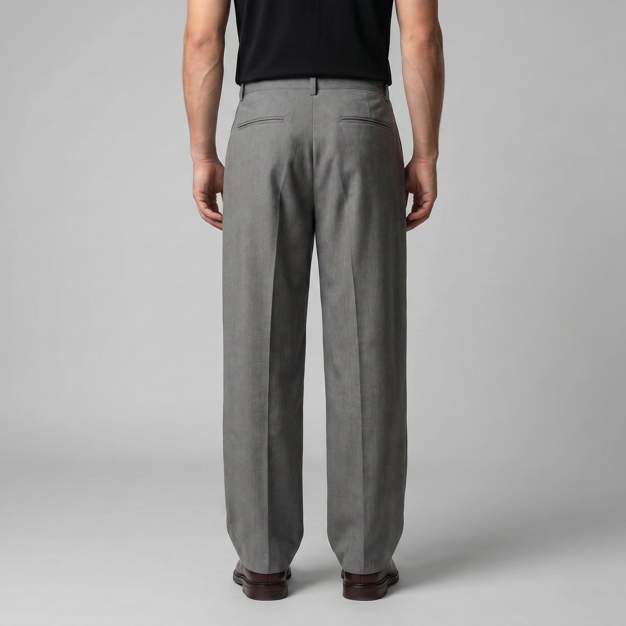 Men's Pleated Wide-Leg Tailored Pants