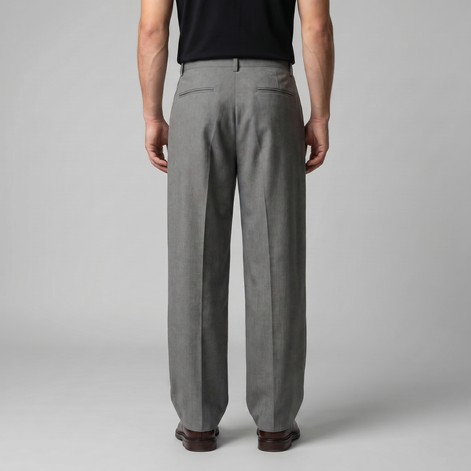 Men's Pleated Wide-Leg Tailored Pants