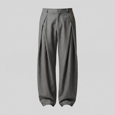 Men's Pleated Wide-Leg Tailored Pants